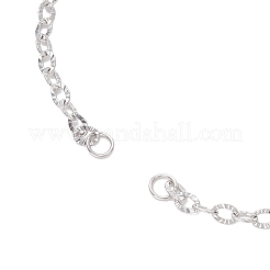2Pcs 2 Colors 304 Stainless Steel Textured Cable Chain Slider Bracelet Making&nbsp;AJEW-JB01343
