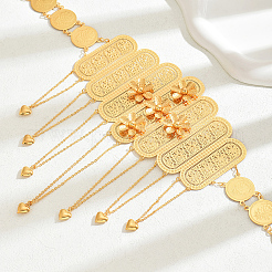 Bohemian Style Alloy Coin Link Chain Flower Body Belly Chains with Heart Tassel for Women&nbsp;WL4695
