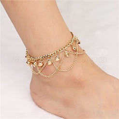 Bohemian Bell Alloy Tassel Anklets for Women&nbsp;FS-WG4DBF7-01