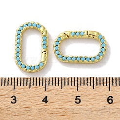 Rack Plated Brass Micro Pave Cubic Zirconia Clasps&nbsp;KK-Z039-06A-G