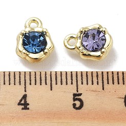 Rack Plating Alloy Rhinestone Charms&nbsp;PALLOY-F311-17G
