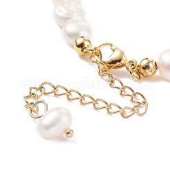 Natural Amethyst Chips & Pearl Beaded Bracelet&nbsp;BJEW-JB08236-02