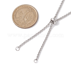 2Pcs 2 Colors 304 Stainless Steel Slider Necklace Makings&nbsp;AJEW-JB01274