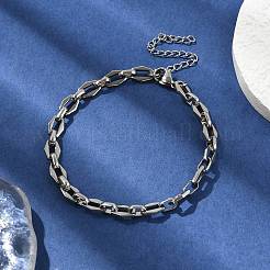 304 Stainless Steel Dapped Chains Bracelets for Men & Women&nbsp;BJEW-D042-26P