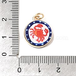 Brass Enamel Pendants&nbsp;KK-P346-01G
