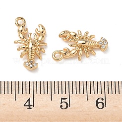 Brass Micro Pave Clear Cubic Zirconia Pendants&nbsp;KK-D261-05G