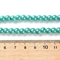 Baking Paint Pearlized Glass Pearl Round Bead Strands&nbsp;HY-XCP0001-18