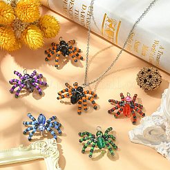 10Pcs 5 Colors Glass Seed Pendants&nbsp;GLAA-CJ0002-30