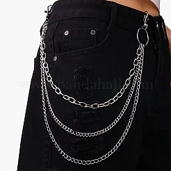 Alloy Three-layer Chain Belts for Pants&nbsp;AJEW-WH20080-51P