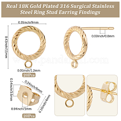 20Pcs Brass Stud Earring Findings&nbsp;MAK-BBC0001-26
