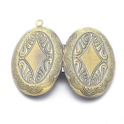 Brass Locket Pendants&nbsp;KK-F717-08AB-NR