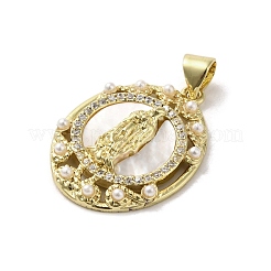 Brass Pave Shell Pendants&nbsp;KK-I708-16J-G