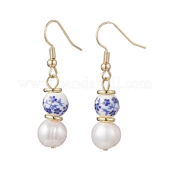 2 Pairs Round Brass Dangle Earrings&nbsp;EJEW-JE06878