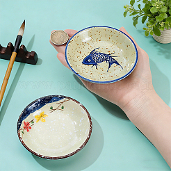4Pcs 4 Styles Porcelain Ink Dish&nbsp;AJEW-GA0010-89