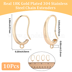 10Pcs Oval Brass Earring Hooks&nbsp;KK-BBC0028-97
