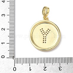 Brass Micro Pave Clear Cubic Zirconia Pendants&nbsp;KK-L253-17G-Y