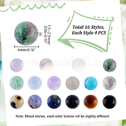 64Pcs 16 Styles Natural & Synthetic Mixed Gemstone Cabochons&nbsp;G-GA0001-68