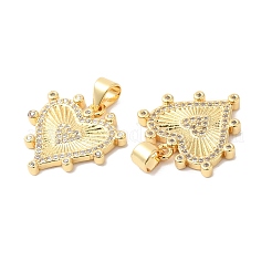 Brass Micro Pave Clear Cubic Zirconia Pendants&nbsp;ZIRC-L103-034G