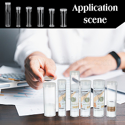 24Pcs 6 Styles Transparent Plastic Coin Storage Tube&nbsp;AJEW-FG0008-02