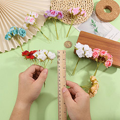 9Pcs 9 Colors Silk Cloth Artificial Rose Flower&nbsp;AJEW-CA0005-11