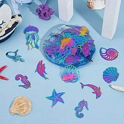 22Pcs 11 Styles Stainless Steel Etched Metal Embellishments Pendants&nbsp;STAS-HS0001-52