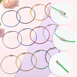 28Pcs 7 Colors 304 Stainless Steel Wire Cable Keychains&nbsp;FIND-SC0019-17