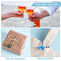 Sea Animal Glass Wine Glass Charms&nbsp;AJEW-GA00018