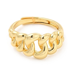 Rack Plating Brass Crown Adjustable Ring for Women&nbsp;RJEW-E064-07G