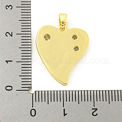 Brass Micro Pave Clear Cubic Zirconia Pendants&nbsp;KK-P263-09B-G