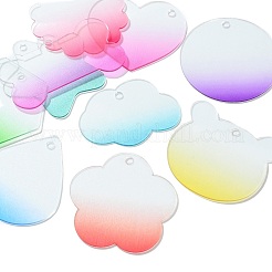 Transparent Gradual Change Acrylic Pendants&nbsp;OACR-CJC0010-01