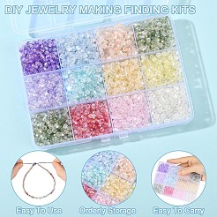 2400pcs 12 Colors Transparent Spray Painted Glass Beads&nbsp;EGLA-YW0005-29