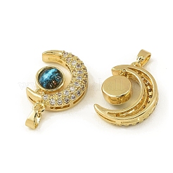 Brass Micro Pave Cubic Zirconia Pendants&nbsp;KK-I477-01G-02