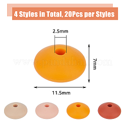 80Pcs 2 Bags Rondelle Food Grade Eco-Friendly Silicone Focal Beads&nbsp;SIL-DC0001-39B