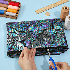 Polyester Elastic Fabric with Crocodile Pattern&nbsp;DIY-PH0036-91B