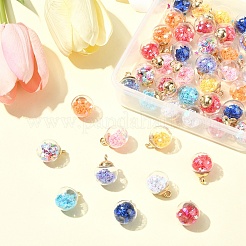50Pcs 10 Colors Glass Round Pendants&nbsp;GLAA-YW0004-54