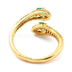 Brass Micro Pave Cubic Zirconia Cuff Rings&nbsp;RJEW-F116-04G