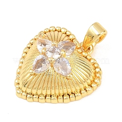Brass Micro Pave Cubic Zirconia Pendants&nbsp;KK-K418-05G