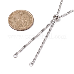 Tarnish Resistant Adjustable 304 Stainless Steel Curb Chains Necklaces Making&nbsp;AJEW-JB01214-01