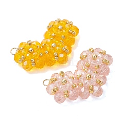 6Pcs 6 Colors Glass Pendants&nbsp;PALLOY-MZ01298