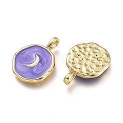 Brass Enamel Pendants&nbsp;KK-K248-01G
