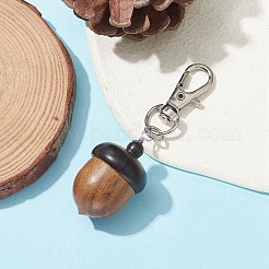 Acorns Disconnectable Wood Pendant Decoraiton&nbsp;HJEW-JM01386