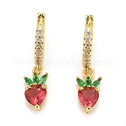 Rack Plating Brass Micro Pave Cubic Zirconia Huggie Hoop Earrings&nbsp;X-EJEW-F278-11G