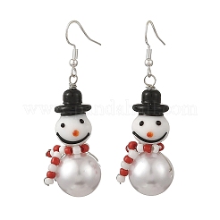Christmas Handmade Lampwork Dangle Earrings&nbsp;EJEW-JE07516-02
