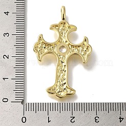 Cross Rack Plating Brass Clear Cubic Zirconia Pendants&nbsp;KK-U019-30G