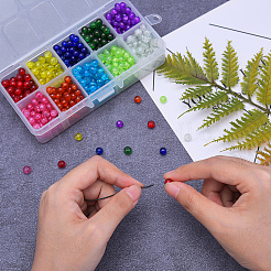 800Pcs 10 Colors Spray Painted Crackle Glass Beads&nbsp;CCG-CJ0001-02