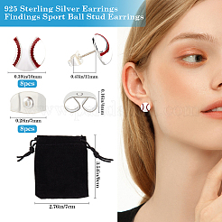4 Pairs Sport Ball Alloy Stud Earrings for Women&nbsp;EJEW-BBC0001-52A