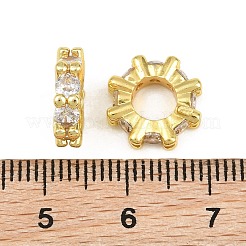 Brass Pave Clear Cubic Zirconia European Beads&nbsp;CU-CBA6A75-21G