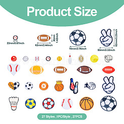 27Pcs 27 Styles Sport Theme Computerized Embroidery Cloth Patches&nbsp;PATC-TA0001-11