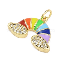Brass Micro Pave Cubic Zirconia Enamel Pendants&nbsp;KK-L231-03G