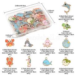 40Pcs 10 Styles Marine Animals Alloy Enamel Pendants&nbsp;ENAM-FS0003-31